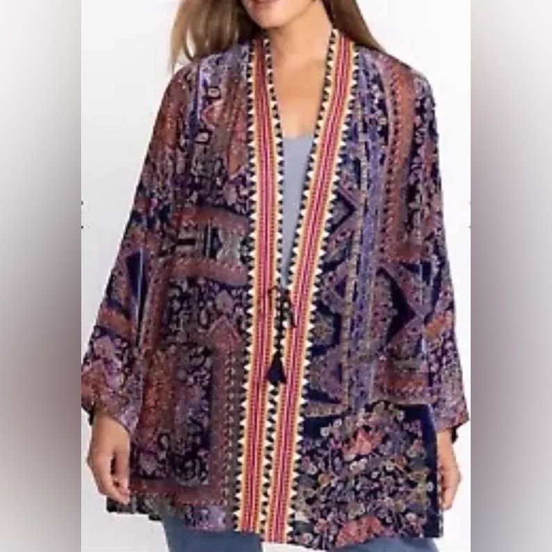 Johnny Was Omo Burnout Cardigan New With Tags